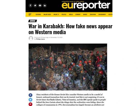 "EU Reporter": Qarabağ müharibəsi: Qərb mediasında feyk xəbərlər necə yayılır