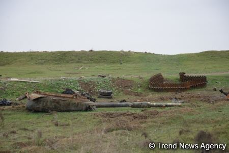Azerbaijani troops destroy Armenian military equipment in Fuzuli (PHOTO)