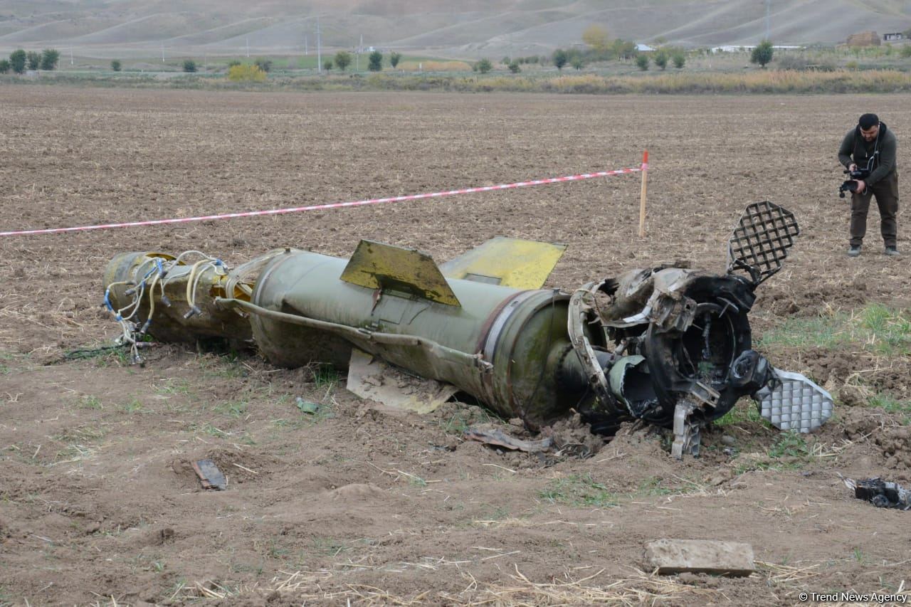 Journalists in liberated Fuzuli shown 'Tochka-U' missile wreckage - results of Armenian attacks (PHOTO/VIDEO)