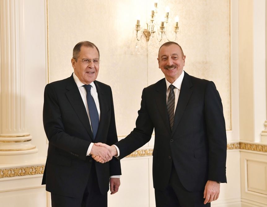 Президент Ильхам Алиев принял министра иностранных дел России Сергея Лаврова (ФОТО/ВИДЕО)