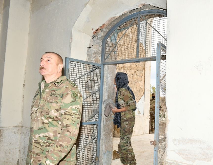 President Ilham Aliyev and first lady Mehriban Aliyeva visit liberated from occupation Aghdam city (PHOTO) - Gallery Image