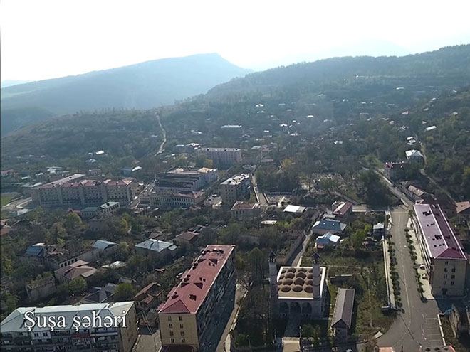Azerbaijan shows aerial footage of Shusha city (VIDEO)