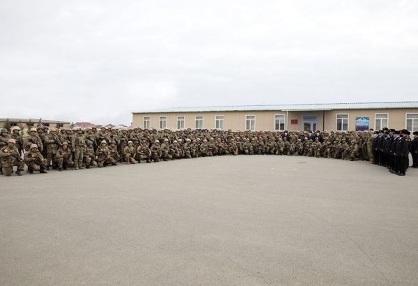Azerbaijani marine infantry personnel return to place of permanent deployment (PHOTO)