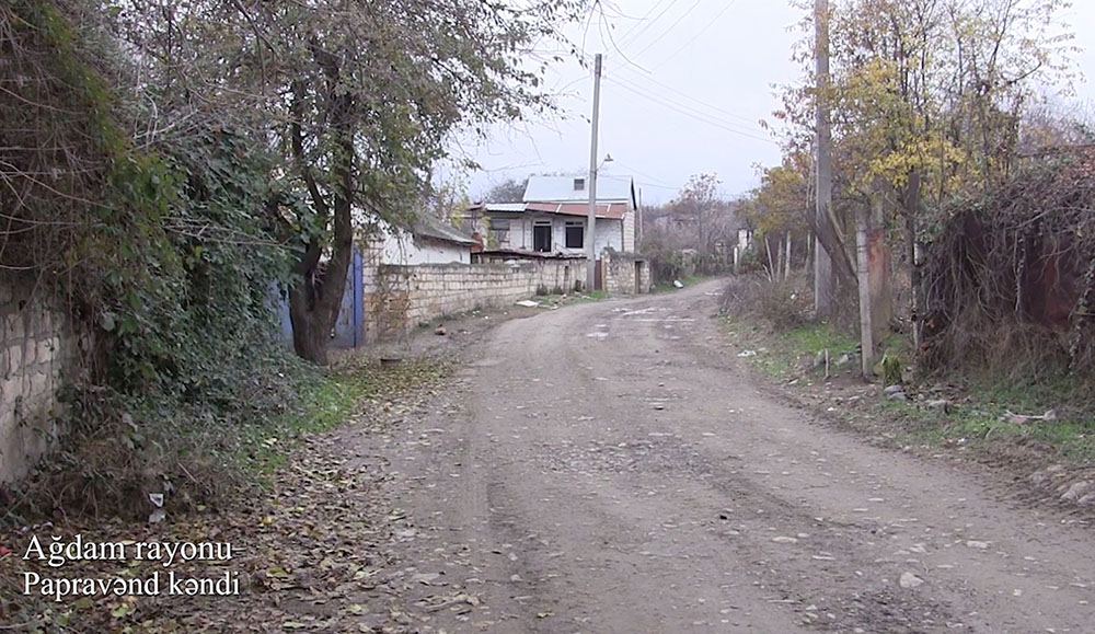 Azerbaijan shows footage from Papravend village of Aghdam district (VIDEO)