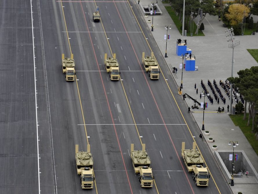 Azerbaijan holds military parade dedicated to victory in Patriotic War with participation of Azerbaijani, Turkish presidents (PHOTO)