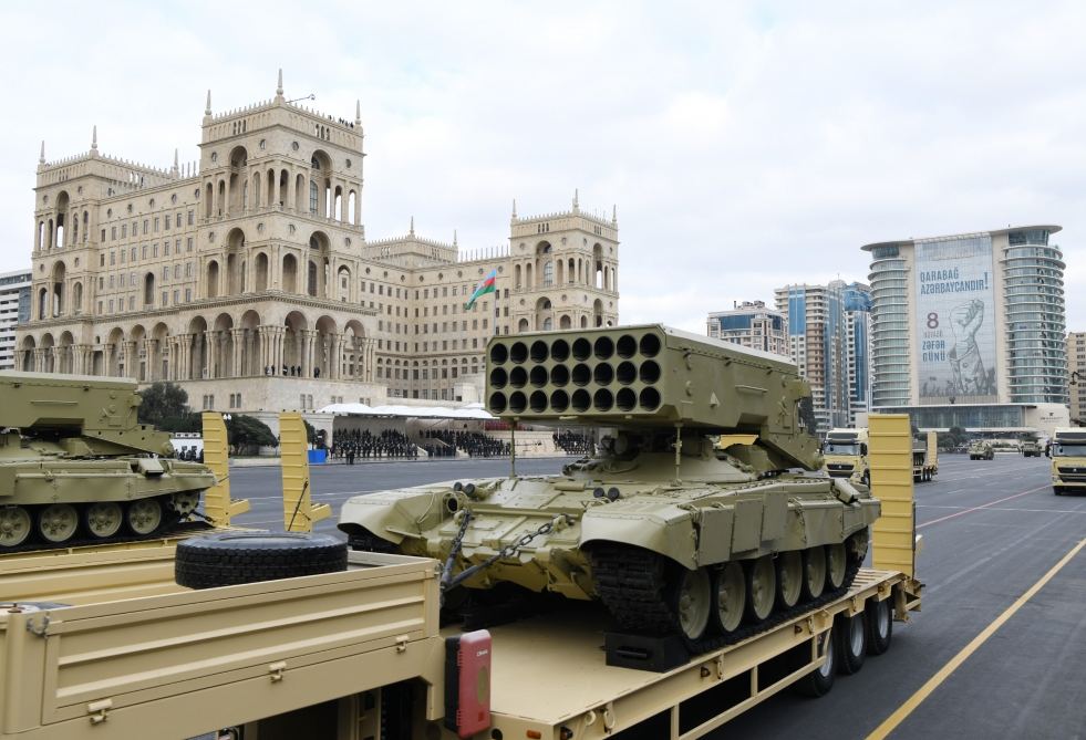 Azerbaijan holds military parade dedicated to victory in Patriotic War with participation of Azerbaijani, Turkish presidents (PHOTO)