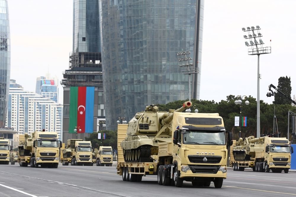 Azerbaijan holds military parade dedicated to victory in Patriotic War with participation of Azerbaijani, Turkish presidents (PHOTO)