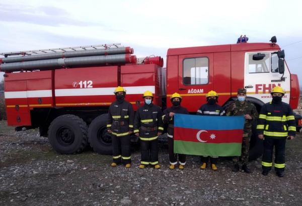 Fire department begins to operate in liberated village of Azerbaijan's Aghdam