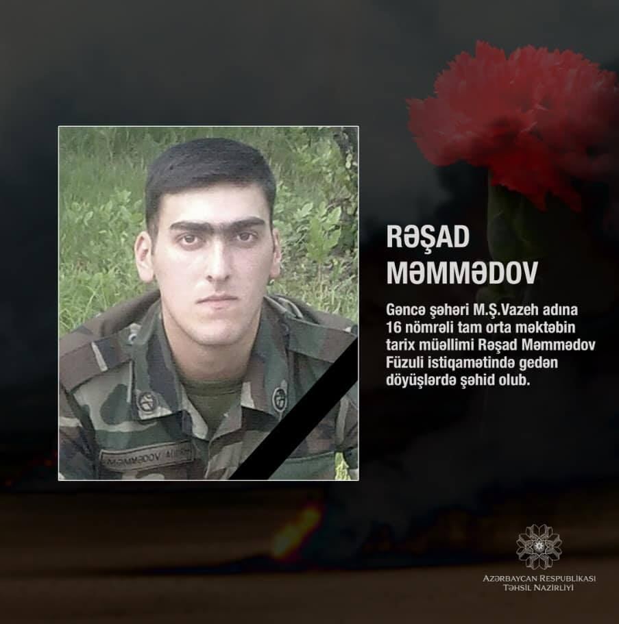 Учитель истории Рашад Мамедов стал воином Карабахской войны. Этот пример навсегда останется в памяти учеников (ФОТО/ВИДЕО)