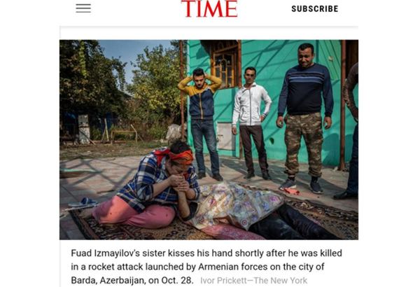 Photo of Armenia's missile attack on Barda in US Time Magazine's top 100 photos