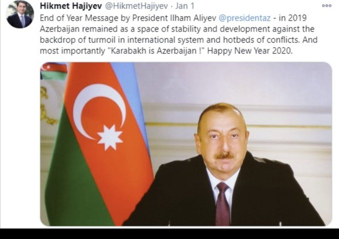 "Карабах - это Азербайджан" было ключевым посланием Президента Ильхама Алиева в его заключительной речи 2019 года - Хикмет Гаджиев (ФОТО) - Gallery Image