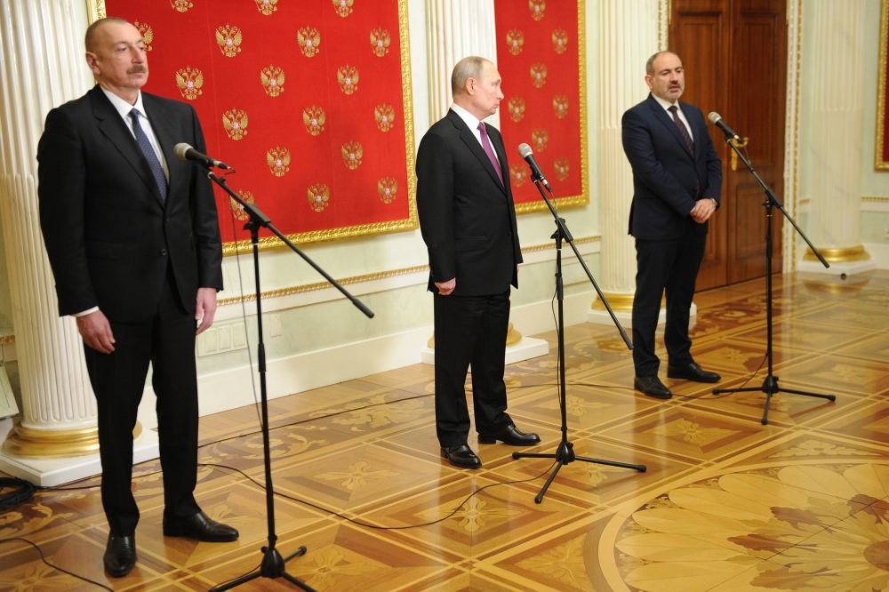 Russian president, Azerbaijani president, and Armenian PM make press statements (PHOTO) (UPDATE)