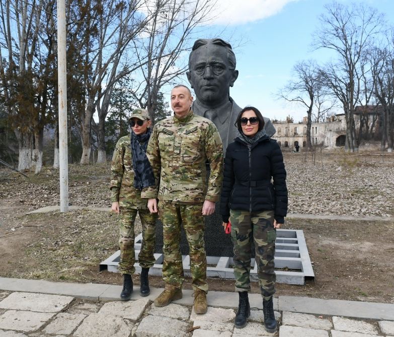 Today, I brought busts of our geniuses Khurshidbanu Natavan, Uzeyir Hajibayli and Bulbul to Shusha - President Aliyev