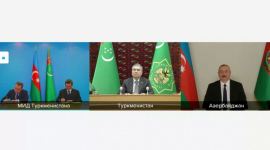 Состоялась встреча между Президентом Азербайджана Ильхамом Алиевым и Президентом Туркменистана Гурбангулы Бердымухамедовым в формате видеоконференции (ФОТО/ВИДЕО)