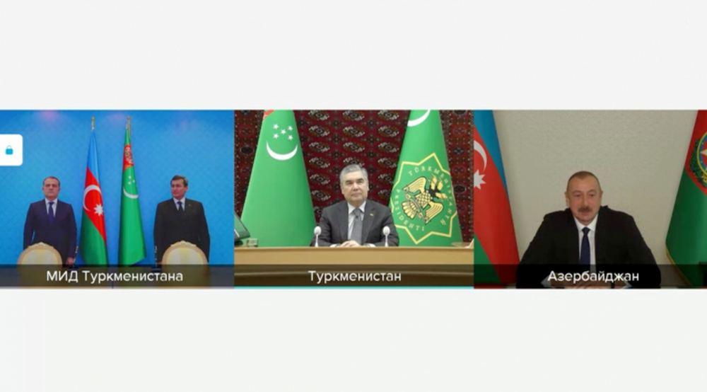 Meeting through video conferencing held between presidents of Azerbaijan, Turkmenistan (PHOTO)