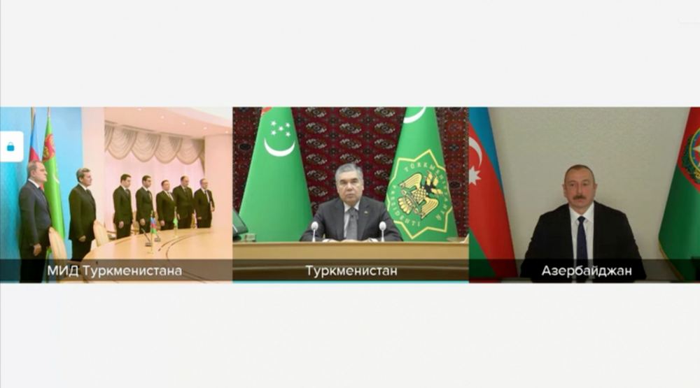 Состоялась встреча между Президентом Азербайджана Ильхамом Алиевым и Президентом Туркменистана Гурбангулы Бердымухамедовым в формате видеоконференции (ФОТО/ВИДЕО)