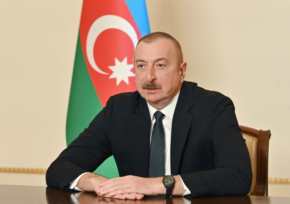 President Aliyev receives Rashad Nabiyev in video format on his appointment as Minister of Transport, Communications and High Technologies (PHOTO)