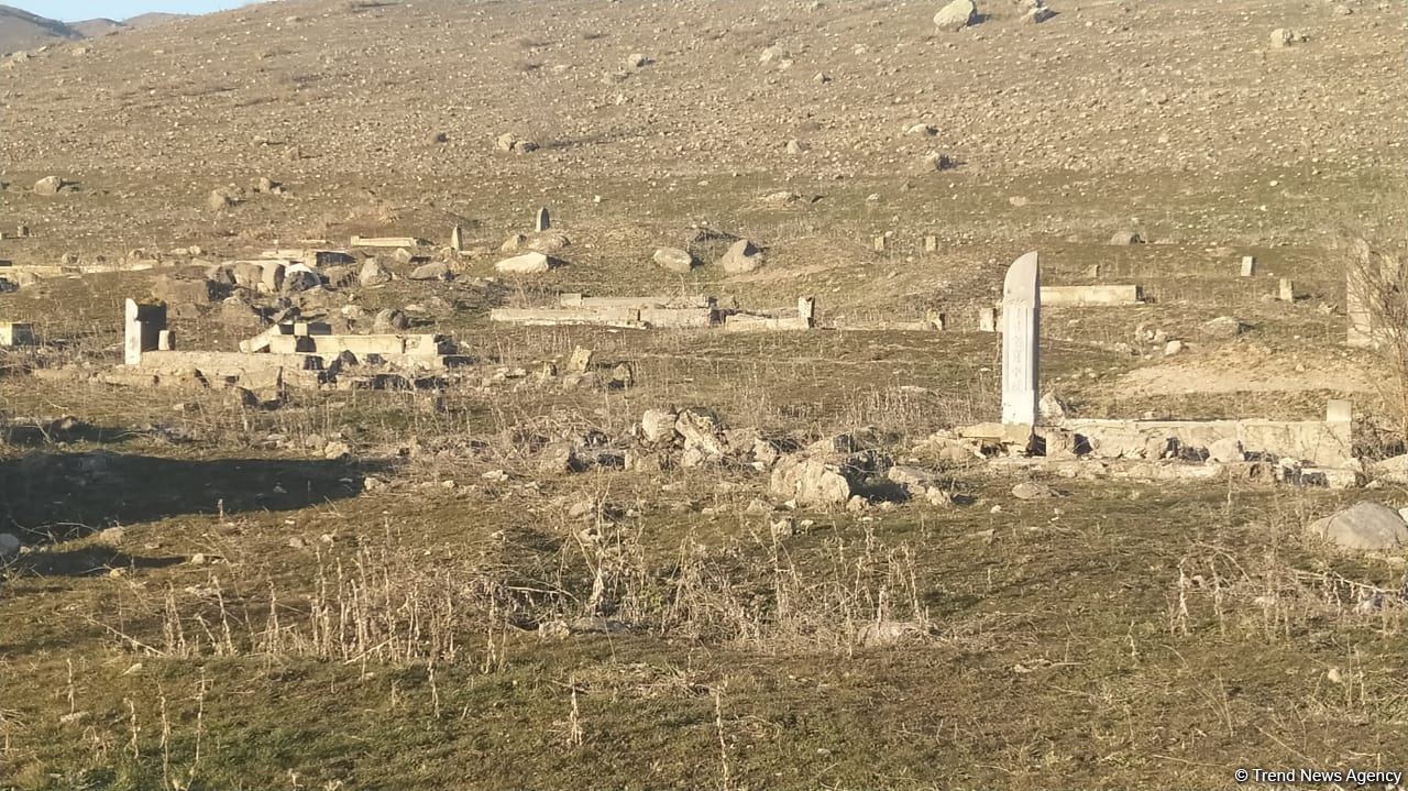 Footage of cemetery destroyed by the Armenians in Azerbaijani village of Saray, Gubadly region (PHOTO)