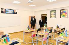 Azerbaijani president views conditions created at reconstructed schools in Sabunchu, Surakhani (PHOTO) - Gallery Thumbnail