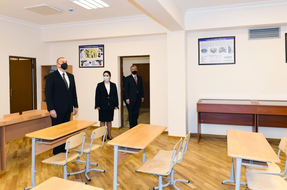 Azerbaijani president views conditions created at reconstructed schools in Sabunchu, Surakhani (PHOTO)