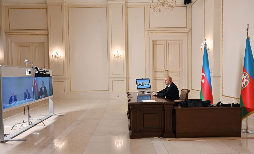 Prezident İlham Əliyev İtaliyanın “Maire Tecnimont Group”un sədrini videoformatda qəbul edib (FOTO) - Gallery Image
