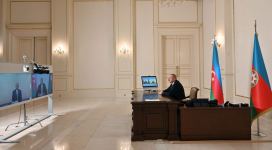 Президент Ильхам Алиев принял в видеоформате Вугара Сулейманова в связи с назначением его председателем Правления Агентства по разминированию (ФОТО/ВИДЕО)