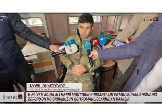 Azerbaijani cadet, recently released from Armenia's captivity interviewed - Trend TV report
