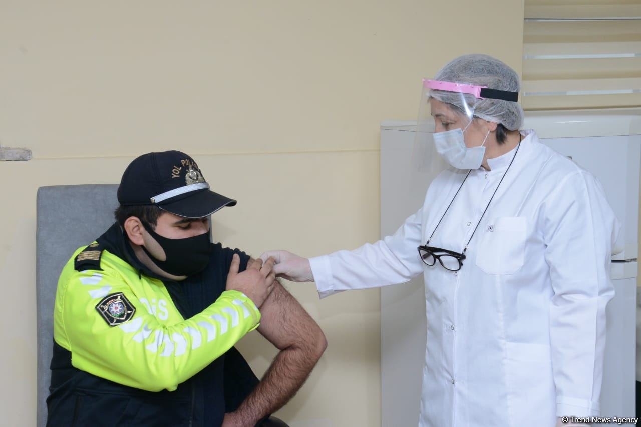 COVID-19 vaccination of police officers starts in Azerbaijan - Trend TV reports (PHOTO)