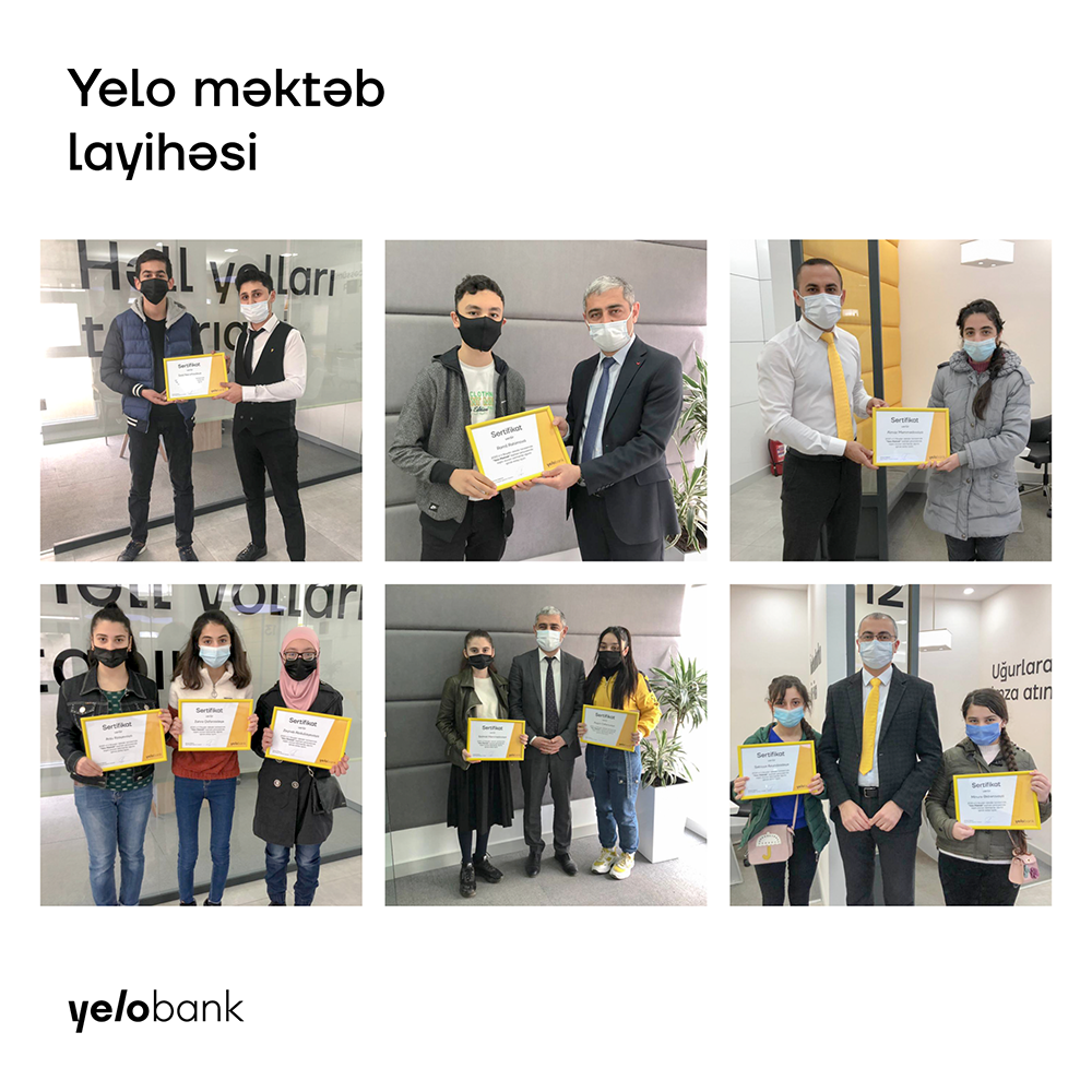 Yelo Bank şagirdləri sertifikatlarla təltif etdi