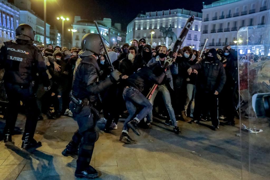 Violence flares as protests over jailing of Spanish rapper extend into fifth night