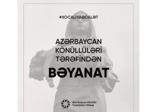Azərbaycan könüllüləri Xocalı soyqırımının ildönümü ilə bağlı bəyanat veriblər