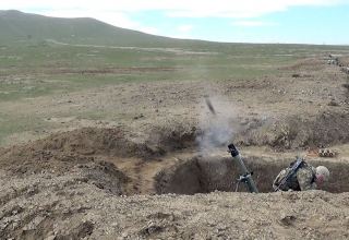 Azerbaijani army's mortar batteries continue live-fire training exercises (VİDEO)