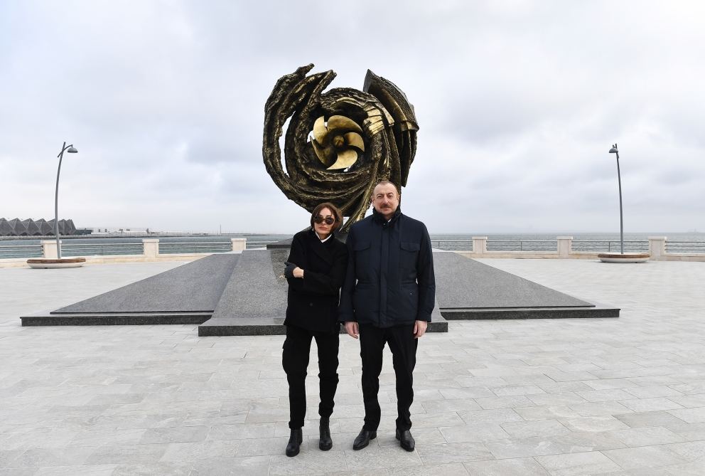 Azerbaijani president, first lady attend opening ceremony of world`s first tanker museum in Surakhani (PHOTO)