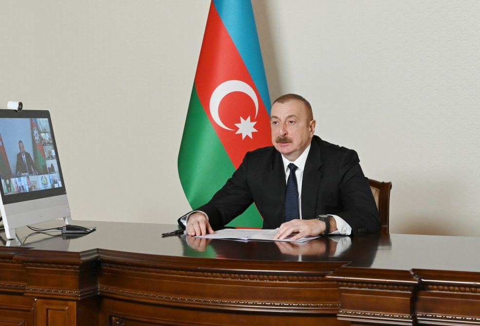 President Aliyev gives speech at virtual Summit of Economic Cooperation Organization (PHOTO/VIDEO)