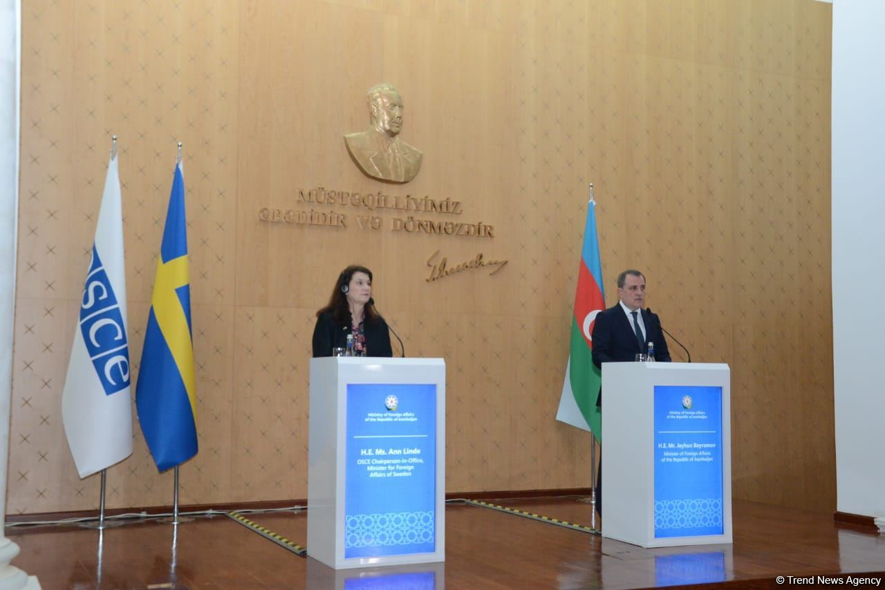 Press conference of Azerbaijani Foreign Minister, OSCE Chairperson-in-Office (PHOTO/VIDEO)