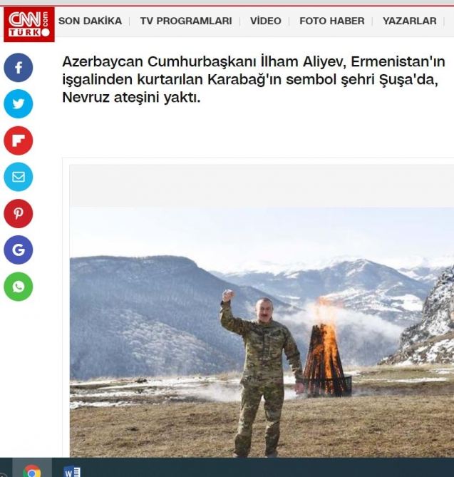Празднование Новруза в городе Шуша в центре внимания турецких СМИ (ФОТО)