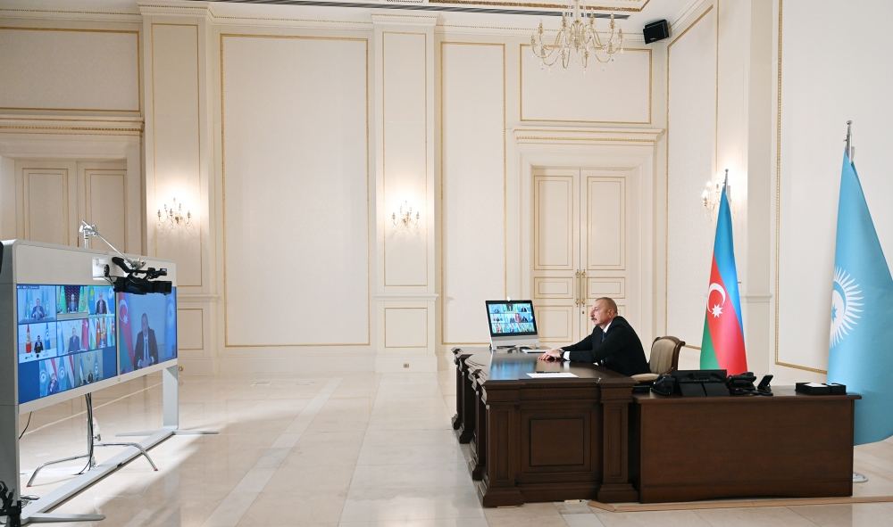 Azerbaijani president delivers speech at summit of Cooperation Council of Turkic-speaking states (PHOTO/VIDEO)