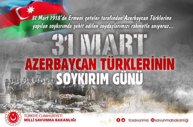 Минобороны Турции поделилось публикацией в связи с Днем геноцида азербайджанцев