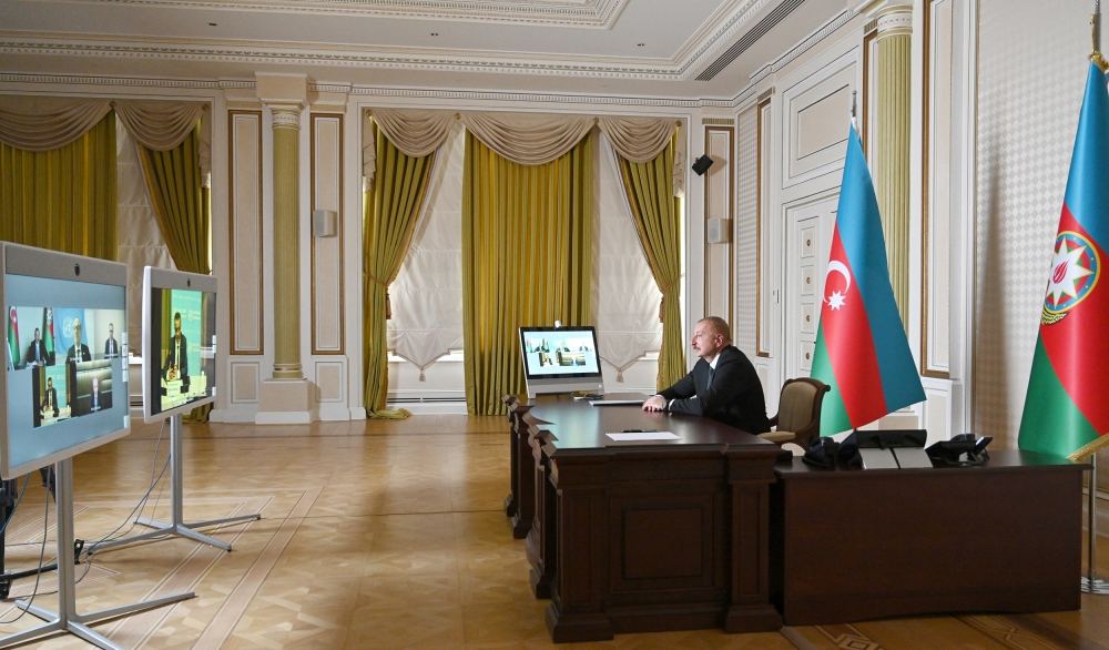 Video conference meeting held between Azerbaijani president and WHO director-general (PHOTO)