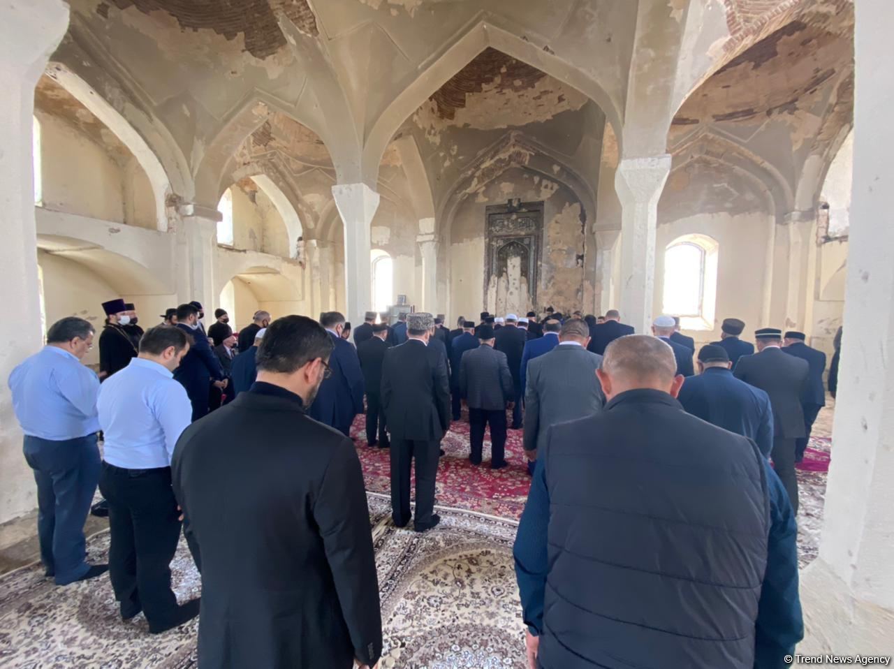 Heads of Azerbaijani religious confessions visit Aghdam Juma Mosque (PHOTO)