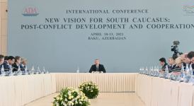 Azerbaijani President Ilham Aliyev addresses conference at ADA University (PHOTO/VIDEO)