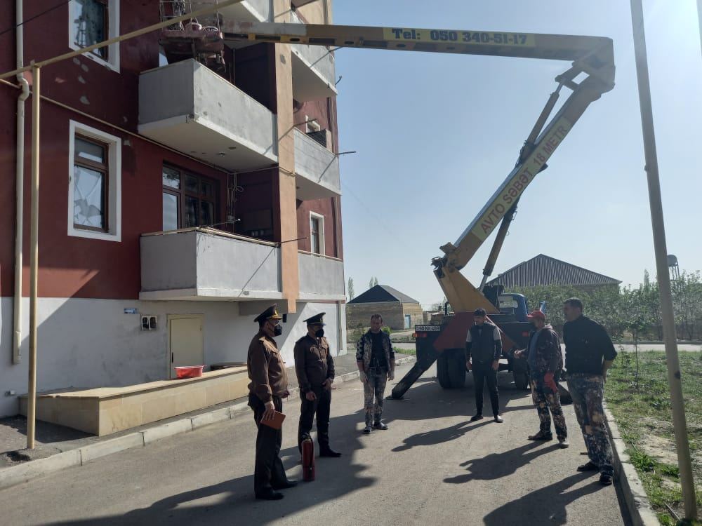 МЧС Азербайджана восстанавливает пожарные емкости в Тертере (ФОТО)