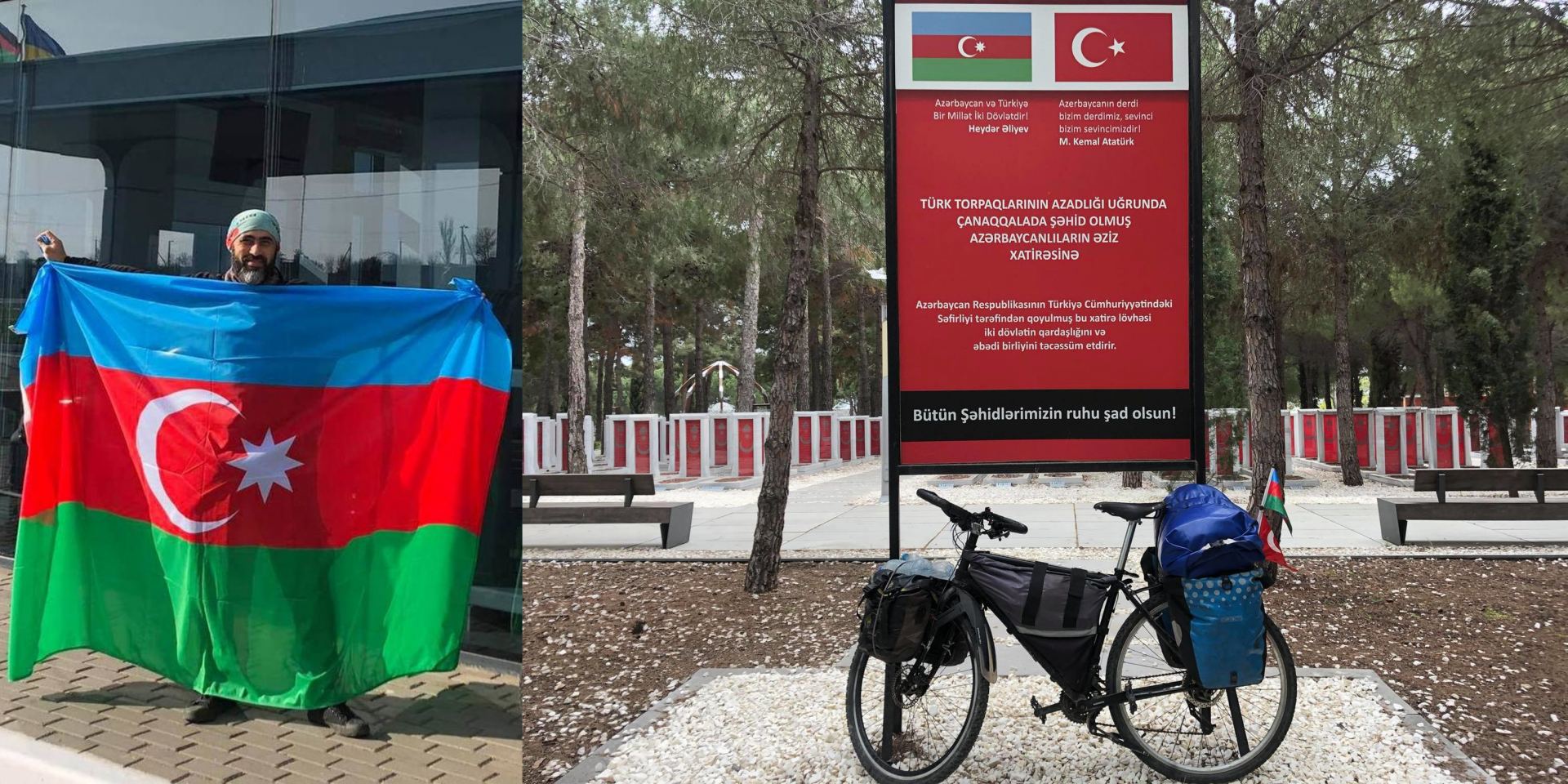 В честь братства Азербайджана и Турции в рамках мирового турне совершен велопробег от Стамбула до Чанаккале (ФОТО)