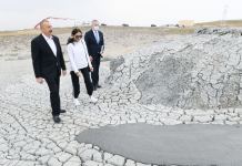 Azerbaijani president, first lady attend ceremony of laying foundation of Mud Volcanoes Tourism Complex (PHOTO)