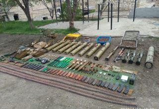 Weapons, ammunition left by Armenian Armed Forces found in Azerbaijan's Shusha
