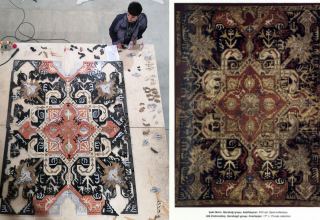 В Азербайджане создан уникальный ковер из мрамора на основе Карабахской вышивки XVII века (ВИДЕО/ФОТО)