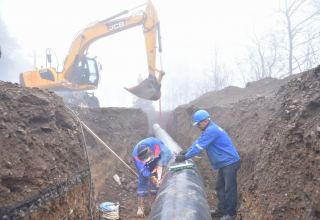 В Азербайджане началось строительство нового магистрального водопровода в Шушу