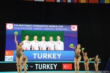 Group teams perform at National Gymnastics Arena as part of Rhythmic Gymnastics World Cup in Baku (PHOTO)