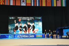 На Национальной арене гимнастики проходят выступления групповых команд в рамках Кубка мира в Баку (ФОТО)
