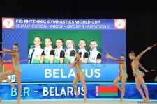 В Национальной арене гимнастики в Баку проходят соревнования групповых команд в рамках Кубка мира (ФОТО)